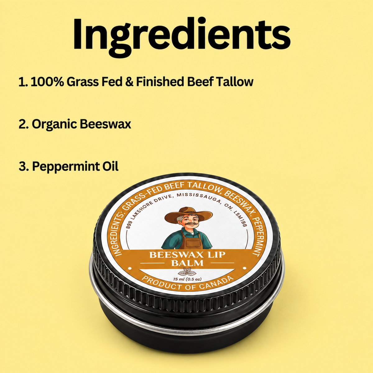 Peppermint Beeswax Lip Balm - 15 ml