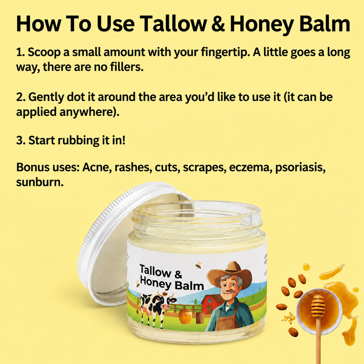 No Essential Oils - Tallow & Honey Balm